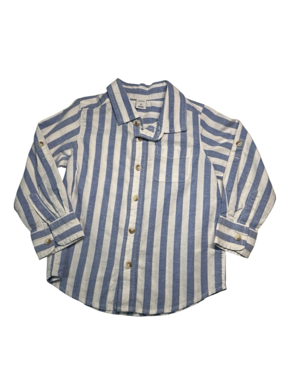 Old Navy Toddler boys blue striped button down shirt size 3T